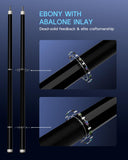 KONLLEN Carbon Fiber Pool Cue, Low Deflection Shaft with Pro Taper, Ebony Inlay Design, 11.8mm Tip, Adjustable Weight System