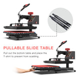 Heat Press Machine 5 in 1 Combo Heat Press 12 x 15 Inch Heat Transfer Machine 360-Degree Swing Away Digital Shirt Printing