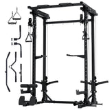 MAJOR FITNESS Drone3 Power Rack, 2500lbs Multi-Function Home Gym Squat Rack with Dual Pulley System, Pull-Up Bar & J-Hooks, Heavy-Duty Steel Frame for Maximum Stability & Strength Training