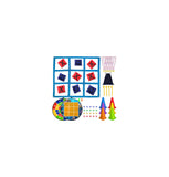 Carnival Games Set, Outdoor Giant Tic Tac Toe Games, Soft Plastic Cones Bean Bags Ring Toss Game Combo Set, 26" Dart Board with Sticky Balls for Kids Adults Family Indoor Lawn Yard Birthday Party