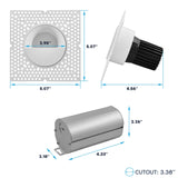 LUXRITE 3-Inch LED Trimless Recessed Spotlight with White Wall Washer Trim Replacement 15W, 1100LM, 2700K-5000K, 60° Beam Angle, Dimmable, Push-n-Lock, CRI90, Damp & IC Rated, ETL White (4 Pack)
