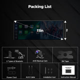 Volam 11'' Wireless Carplay Screen for Car Built-in Net-Flix YouTube Apps, Portable Touchscreen Car Stereo with Android Auto, Backup Camera, OTA Updates, Bluetooth, Voice Control, GPS Navigation,FM