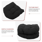 YARNOW Chair Seat Cushion with Fixing Strips Black Polyester 2pcs