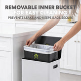 Simpli-Magic Infinity Edge 60 Liter / 16 Gallon Rectangular Hands-Free Extra Large Kitchen Step Trash Can