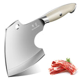 DRGSKL Meat Cleaver Heavy Duty - Bone Chopper, Hand Forged Kitchen Axe with Full Tang Handle, Bone Chopping Knife, Japanese Butcher Knife for Meat Cutting, Kitchen Gift for Men
