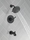 Delta Faucet Saylor 14 Series Black Tub and Shower Faucet Combo, Bathtub and Trim System, Trim Kit, Bathtub Faucet Set, Tub Faucet, Matte Black T14435-BL (Valve Not Included)