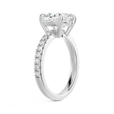 MSBLUE® 3CT Cushion Cut Moissanite Engagement Ring, Size 9