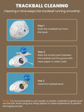 Wireless Trackball Mouse, Adjustable Angle Rechargeable Backlit-White Mouse