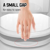 Premium Heavy-Duty Elongated (Oval) Toilet Seat (Oblong 18.5″), Soft Close & Silent, Metal Hinges, Quick-Attach Installation, Durable, Easy-Clean, White