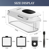 Ourokhome Chopper Vegetable Cutter with Container, Manual Hand Food Onion Dicer with 2 Chopping Blades (2 in 1, White)