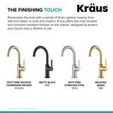 KRAUS Oletto Single Handle Kitchen Bar Faucet in Spot Free Stainless Steel, KPF-2822SFS