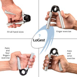 Logest Metal Hand Grip Strengthener 100LB-350LB No Slip Heavy-Duty Grip Strengthener with Gift Box, Great Wrist & Forearm Hand Exerciser, Home Gym, Hand Gripper Grip Strength Trainer (Silver - 100LB) Logest
