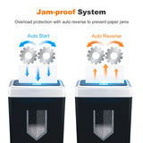 Bonsaii 15-Sheet Office Paper Shredder, 40 Mins Heavy Duty Shredder for Home Office