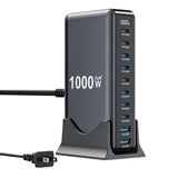 1000W USB C Charger Block,10-Port USB C GaN Multiple Port Charging Station