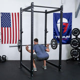 Titan Fitness T-3 Series Black Short Power Rack, 36in Depth, 1,100 LB Capacity Cage for Weightlifting and Strength Training