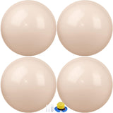 Leyndo 4 Pcs 26 Inch Yoga Exercise Ball Pilates Pregnancy Birthing Fitness Ball with Quick Pump Anti Burst for Improved Posture, Balance, Yoga, Pilates, Training (Nude)