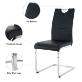 SSLine Faux Mars Stone Round Dining Table Set for 6 w/Black Leather Chair