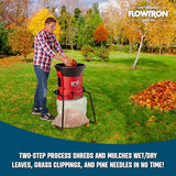 Flowtron Electric Leaf Mulcher & Shredder | Portable Garden Grinder & Chipper for Wet/Dry Leaves, Grass & Pine Needles | Freestanding, Upto 30:1 Mulch Ratio, Adjustable Coarseness