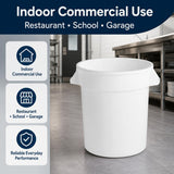 Getzi 6 Pack 20 Gallon White Round Commercial Trash Can, Heavy-Duty
