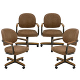 Set of 4 Chairs, Chairs with Wheels for Kitchen Room