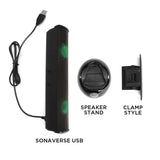 LED Speaker for Laptop Computer - USB Powered Clip-On Sound Bar with Mini Portable External Speaker Design GOgroove