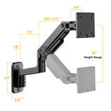 ARES WING Wall Mount Monitor Arm for 17-49 Inch Ultrawide Screens, Black