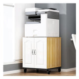 PXIWDAN Printer Stand Wood Printer Stand with Wheels and Door Cart Cabinet Home Copier Bracket Office Pulley Shelf for Office(A)