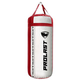 PROLAST 4Ft 135Lb XL Heavy Punching Boxing Bag for Adults, MMA, Martial Arts, Muay Thai, Kicking, Strength Training Equipment, Filled, New Edition Logo, White and Red