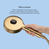 Brondell Nebia Yuba HaloNetic Double Dock Magnetic Handheld Shower Head, 60" Stainless Steel Hose, 5-Setting, Matte Gold