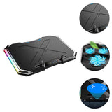 Laptop Cooling Pad Six Fans, Adjustable Stand RGB with LCD Touch Control