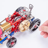 MechPuConToy Flame Eater Vacuum Engine Stirling Wheel Tractor Model Educational Mechanical Vehicle Artwork