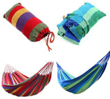 Jyuiipcz Hammock Hammock Portable Hammock Outdoor Garden Hammock Family Travel Camping Hiking Swing Canvas Striped Hammock Outdoor Hammock (Color : Blue) (Red)
