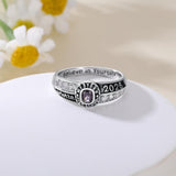 Oseew 2027 Birthstone Custom Class Ring for Women (Yellow Gold)