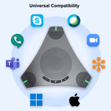 Conference Speaker and Microphone, 360° Omnidirectional USB Speakerphone Microphone with USB Hub, Noise Reduction/Echo Cancellation PolaTab