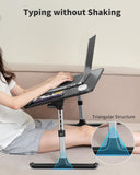 SAIJI Height & Angle Adjustable Laptop Stand for Bed, Lap Desk Bed Tray Table, Light Weight Foldable Portable
