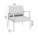 Waiting Room Guest Chair with Arms in Light Gray Vinyl, Reception Area Seating for Office and Lobby Bush Furniture