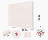 Large Bulletin Board 48" x 36", Felt Pin Board, Oatmeal