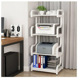 3-Tier Rolling Printer Cart with Storage Shelves - Adjustable Height Metal Printer Stand for Home Office, Easy Assembly, Space-Saving Design, Mobile & Versatile