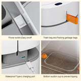 funest Smart Bathroom Trash Can with Lid- 3.5 Gallon Rechargeable Motion Sensor Trash Can
