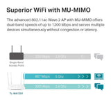 TP-Link AC1200 Wireless Gigabit Access Point Desktop Wi-Fi Bridge MU-MIMO & Beamforming Supports Multi-SSID/Client/Range Extender Mode 4 Fixed Antennas Passive PoE Powered (TL-WA1201) TP-Link