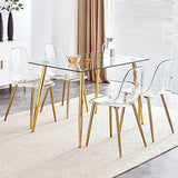 Baysitone Clear Dining Chairs Set of 8, Modern Kitchen Chairs with Transparent Seat