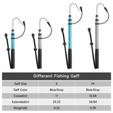 SANLIKE Telescopic Fishing Gaff,Aluminum/Fiberglass Pole with Nonslip Rubber Handle,Stainless Steel Hook with M8 Screw, Fish Gaff Can Float When Extending - Good for Freshwater and Saltwater Fishing