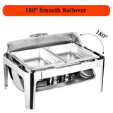 Buffet Servers and Warmers Chafing Dish Rectangular Food Warmer Container Hot Food, Electric Warming Tray Food Warmer, Food Heaters for Buffet, Banquets, House Parties,Visual Cover