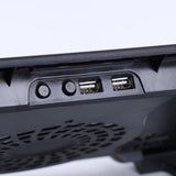 Five Fan Laptop Cooling Pad Stand Metal Adjustable Black USB Hub