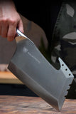 Dalstrong Obliterator Meat Cleaver Knife 9 inch - Wood Stand & Sheath - Resin & Wood Handle Thick Butcher Knife - 9CR18MOV Carbon Steel - Valhalla Series - Heavy Duty Chopping Knife Chef's Knife