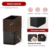 LEASYLIFE 2.1gallon Rectangle Bathroom Trash Can, Walnut Trash Can