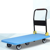 Push Hand Cart Foldable Push Hand Cart for Loading and Storage Platform Truck Trolley with 360 Degree Swivel Wheels
