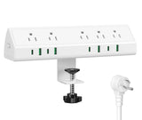 Jgstkcity Desk Clamp Power Strip USB C 45W,1200J Surge Protector