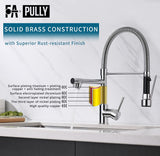 Fapully Chrome Faucet for Kitchen Sink,Kitchen Faucets with Pull Down Sprayer,Commercial Single Handle Kitchen Faucet