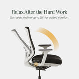 Branch Ergonomic Chair - A Versatile Desk Chair with Adjustable Lumbar Support, Breathable Mesh Backrest, and Smooth Wheels